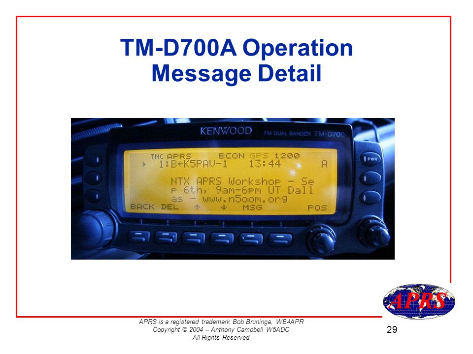 Using the Kenwood TM-D700A and TH-D7A - ppt download